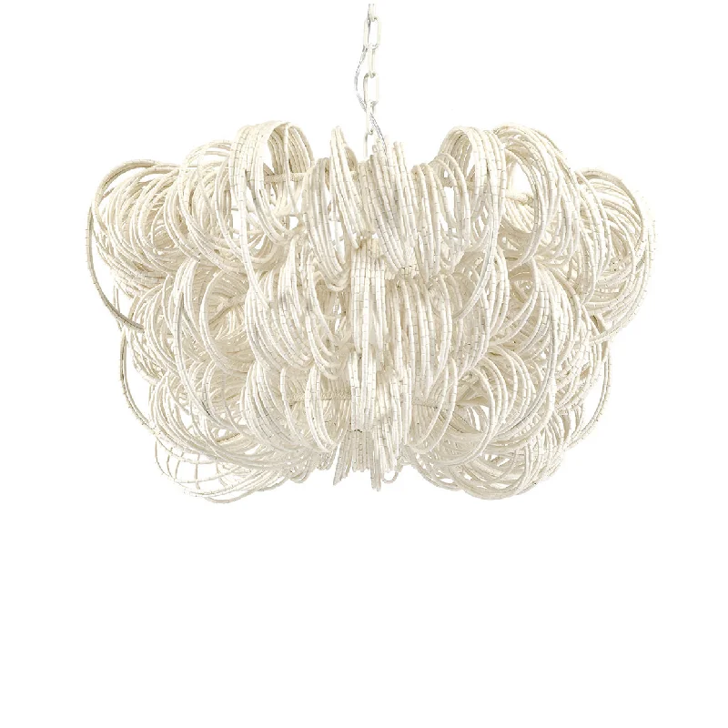 Track lighting with multiple heads for flexibilityPalecek 2423-79 Monroe Wood Bead Chandelier in White