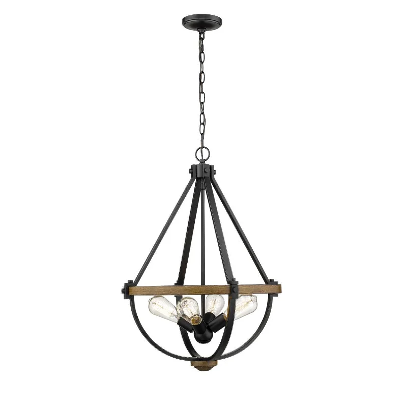 Industrial Lighting for Chemical PlantsEllijay 20 in. 4 Lights Pendant Light Black Finish Industrial Lighting for Chemical PlantsEllijay 20 in. 4 Lights Pendant Light Black Finish