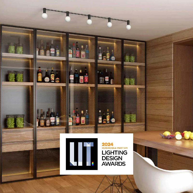 Contemporary track lighting in black finishMAZE CEILING 5 LINEAR