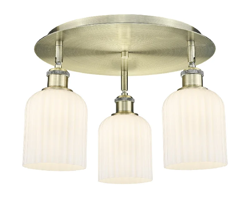 Industrial Lighting for Printing Press FacilitiesDowntown Urban Three Light Flush Mount Industrial Lighting for Printing Press FacilitiesDowntown Urban Three Light Flush Mount