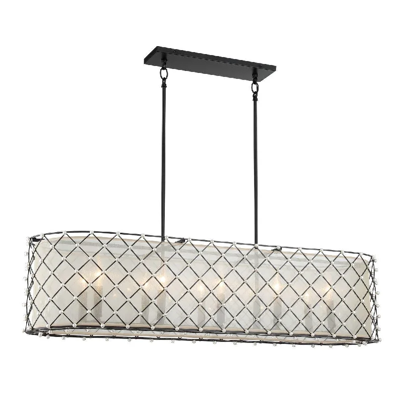 Industrial Ceiling - Mounted Lighting for Assembly PlantsSheer Elegance 48 In. 10 Lights Pendant Light Black Finish Industrial Ceiling - Mounted Lighting for Assembly PlantsSheer Elegance 48 In. 10 Lights Pendant Light Black Finish