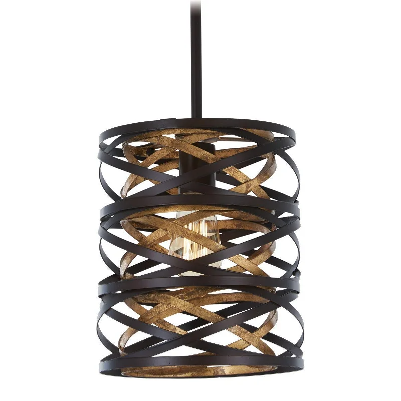 Dimmable Industrial Lighting for Ambiance ControlVortic Flow 9 in. Pendant Light Dark Bronze & Gold Finish Dimmable Industrial Lighting for Ambiance ControlVortic Flow 9 in. Pendant Light Dark Bronze & Gold Finish