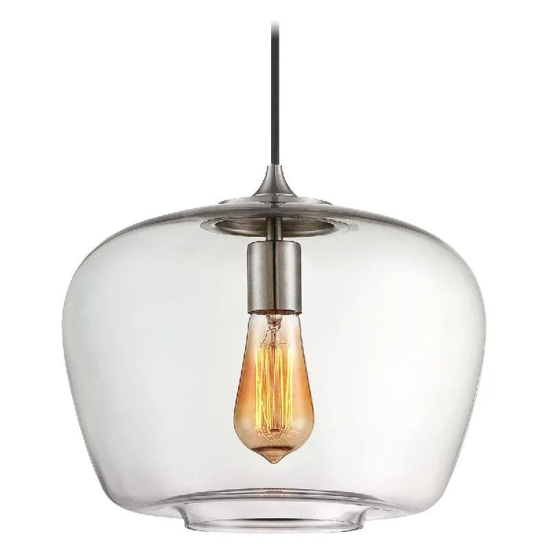 Industrial Lighting for Metal Fabrication Shops12 in. Pendant Light Brushed Nickel Finish Industrial Lighting for Metal Fabrication Shops12 in. Pendant Light Brushed Nickel Finish