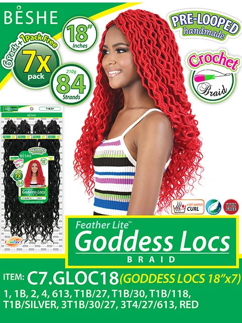 Beshe Feather Lite 7X GODDESS LOCS Crochet Braid 18 C7.GLOC18