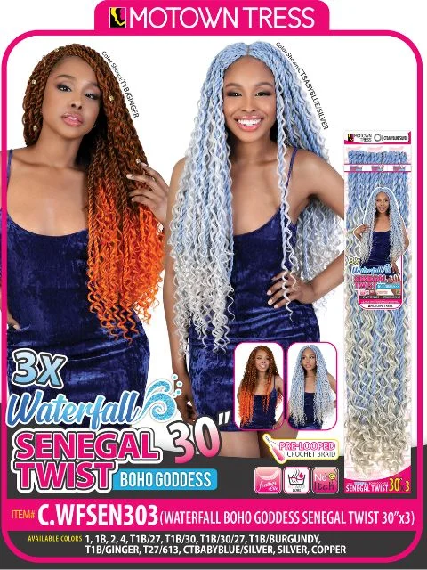 Motown Tress 3X WATER FALL BOHO GODDESS SENEGAL TWIST 30