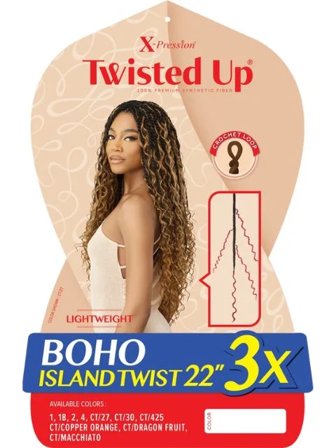 [MULTI PACK DEAL] Outre X-Pression Twisted Up Crochet Braid 3X BOHO ISLAND TWIST 22