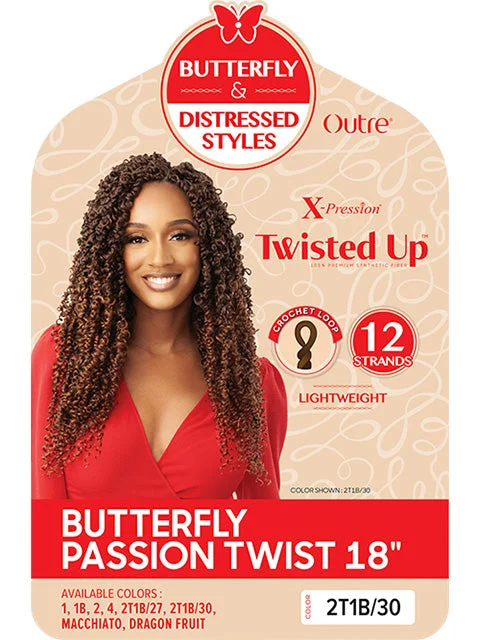 [MULTI PACKS DEAL] Outre Synthetic X-Pression BUTTERFLY PASSION TWIST Crochet Braid 18 (10pcs)