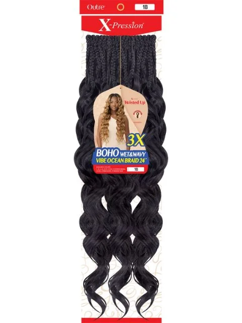 Outre X-Pression Twisted Up Crochet Braid BOHO WET & WAVY VIBE OCEAN BRAID 24