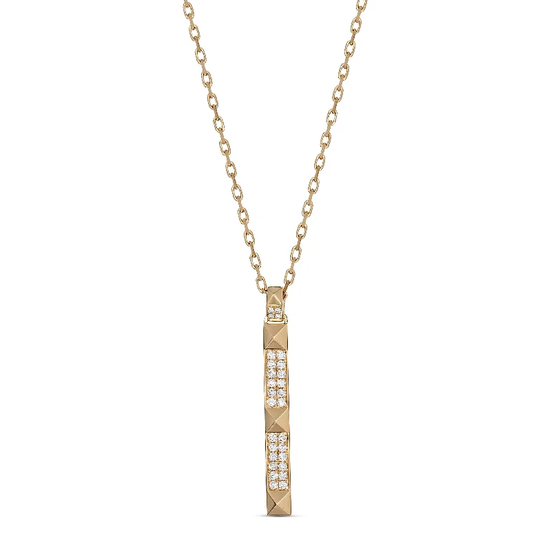 R.08® Deux Diamond Bar Necklace | Yellow Gold