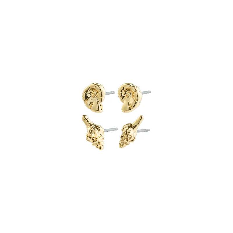 FORCE recycled earrings, 2-in-1 set, gold-plated