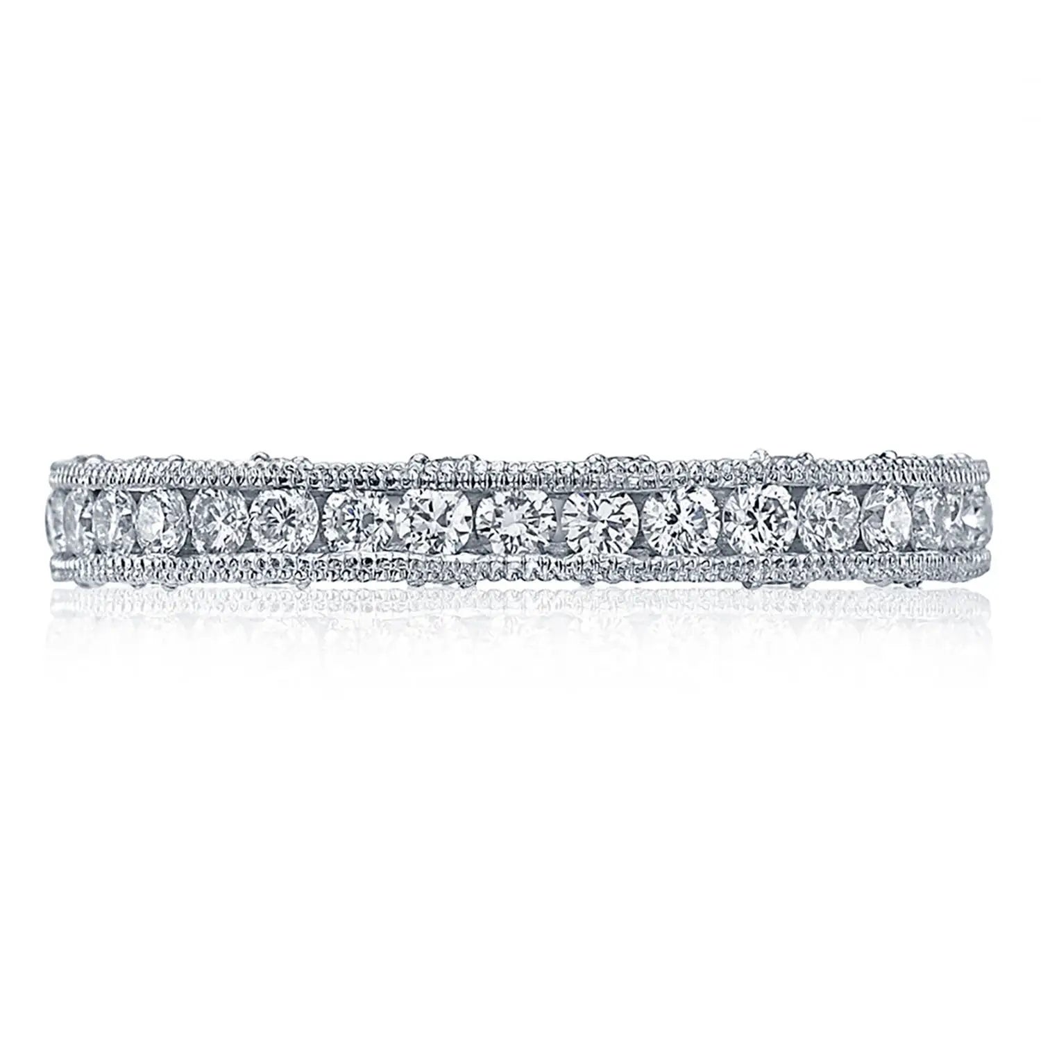 Tacori Platinum Channel-Set Diamond Eternity Band With Milgrain Edges 0.97CTW