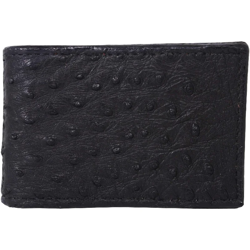 MC35 - Genuine Black Ostrich Money Clip