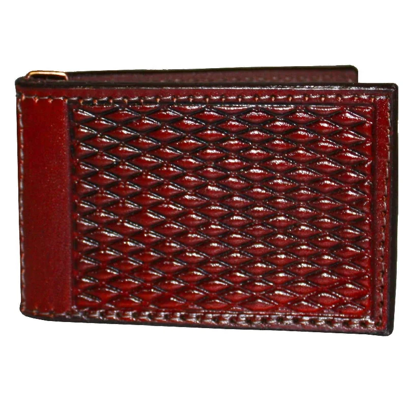 MC44 - Cognac Hand-Tooled Money Clip