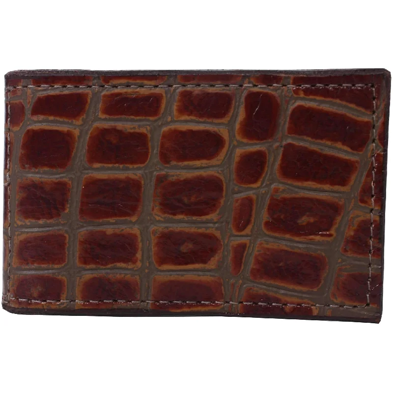 MC47 - Brown Gator Print Money Clip