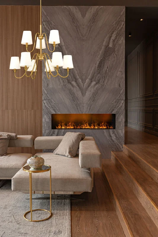 Chandeliers with Metal Frames in Silver FinishChandeliers with Metal Frames in Silver Finish7509-9-32MGLD