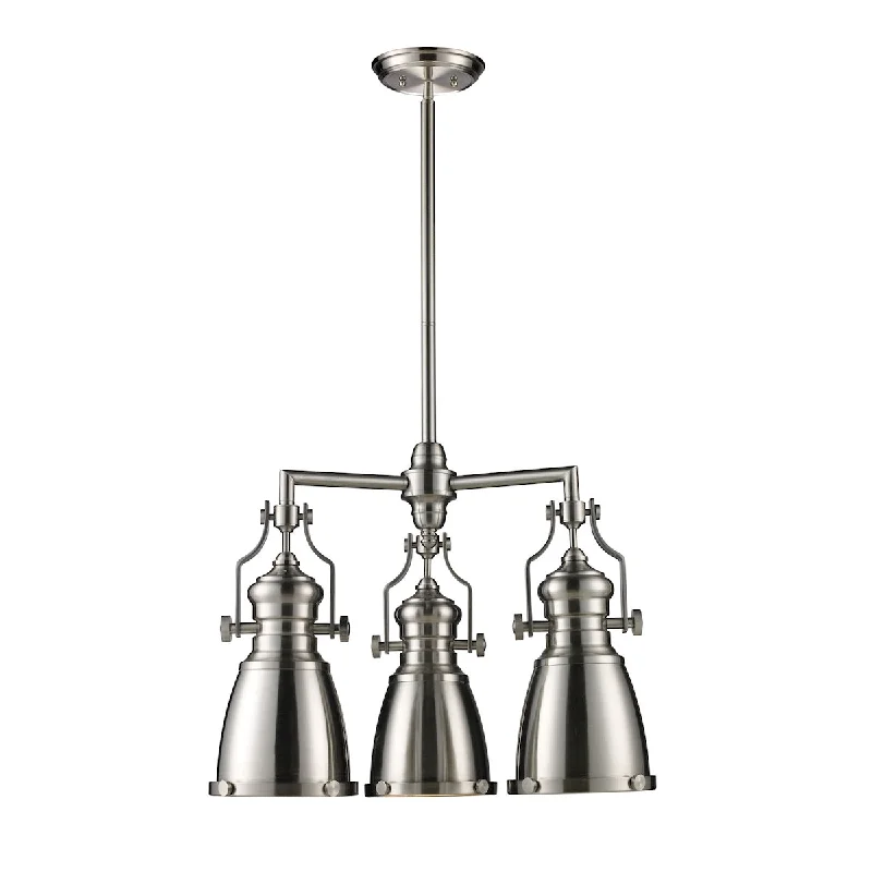 French Country Chandeliers with a Romantic AuraFrench Country Chandeliers with a Romantic AuraChadwick 3-Light Chandelier in Satin Nickel with Matching Shades ELK Lighting