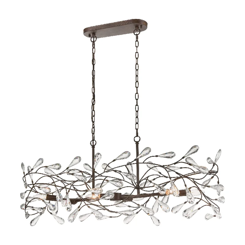 Victorian - Inspired Chandeliers with Ornate DetailsVictorian - Inspired Chandeliers with Ornate DetailsCrislett 6-Light Linear Chandelier in Sunglow Bronze with Clear Crystal ELK Lighting Victorian - Inspired Chandeliers with Ornate DetailsVictorian - Inspired Chandeliers with Ornate DetailsCrislett 6-Light Linear Chandelier in Sunglow Bronze with Clear Crystal ELK Lighting