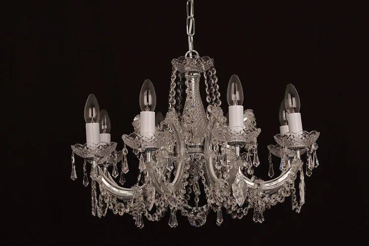 Bohemian - Style Beaded Chandeliers for Eclectic DecorBohemian - Style Beaded Chandeliers for Eclectic DecorCRYSTAL Marie Theresa 8lt Ceiling Light Chrome