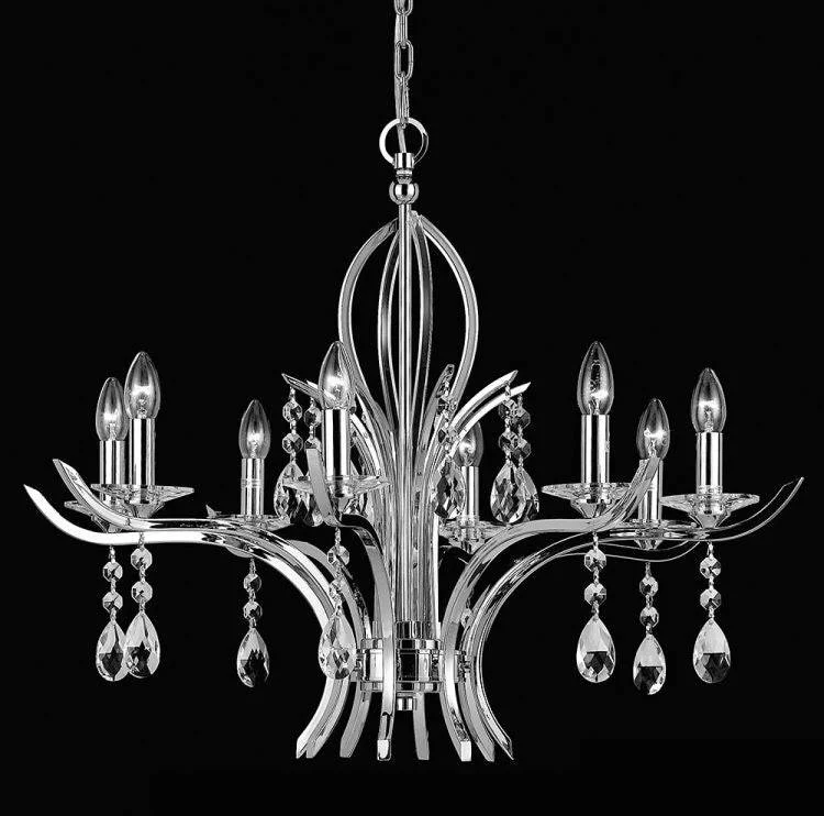 French Country Chandeliers with a Romantic AuraFrench Country Chandeliers with a Romantic AuraCRYSTAL Turin 8lt Ceiling Light Gunmetal