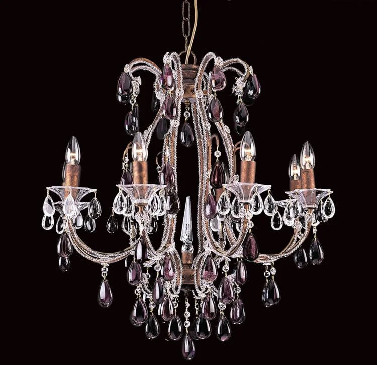 Chandeliers with Clear Crystal for a Sparkling EffectChandeliers with Clear Crystal for a Sparkling EffectCRYSTAL Versailles 8lt Ceiling Light Rustic Bronze
