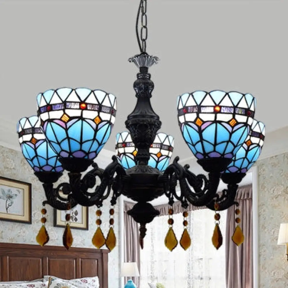 Chandeliers with Dimmable Lights for Ambiance ControlChandeliers with Dimmable Lights for Ambiance ControlRetro Stained Glass Chandelier Light | Domed Design | 5 Tulip Lights with Crystal Accents in Blue Chandeliers with Dimmable Lights for Ambiance ControlChandeliers with Dimmable Lights for Ambiance ControlRetro Stained Glass Chandelier Light | Domed Design | 5 Tulip Lights with Crystal Accents in Blue