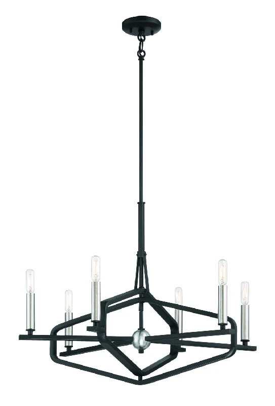 Art Deco Chandeliers for a Retro - Glam LookArt Deco Chandeliers for a Retro - Glam LookGeorge Kovacs Traveler P1495-712 Chandelier Light - Sand Coal & Brushed Nickel