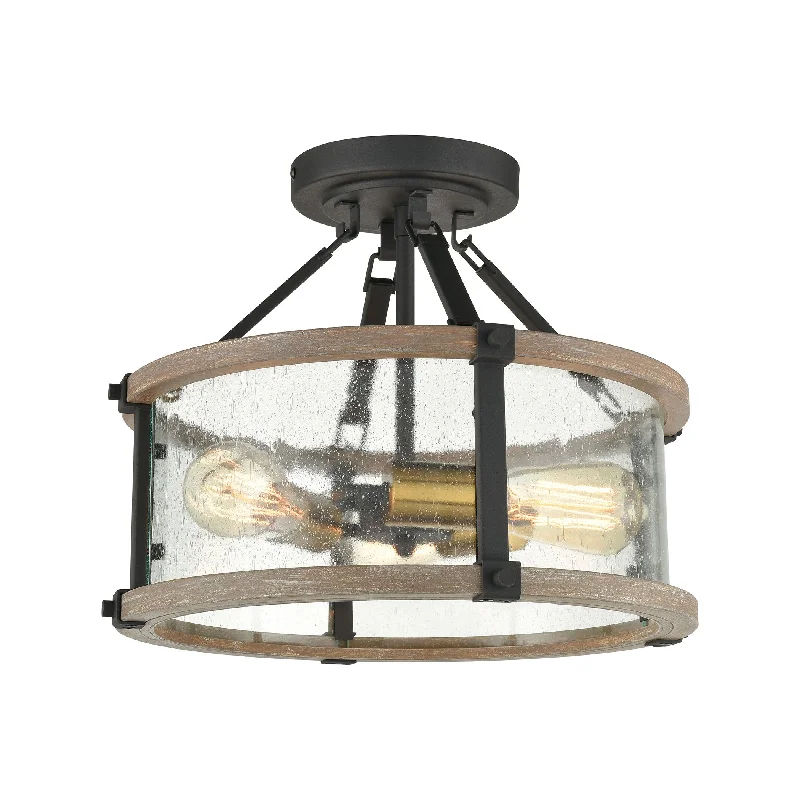 Art Deco Chandeliers for a Retro - Glam LookArt Deco Chandeliers for a Retro - Glam LookGeringer 3-Light Semi Flush in Charcoal and Beechwood with Seedy Glass Enclosure by ELK Lighting
