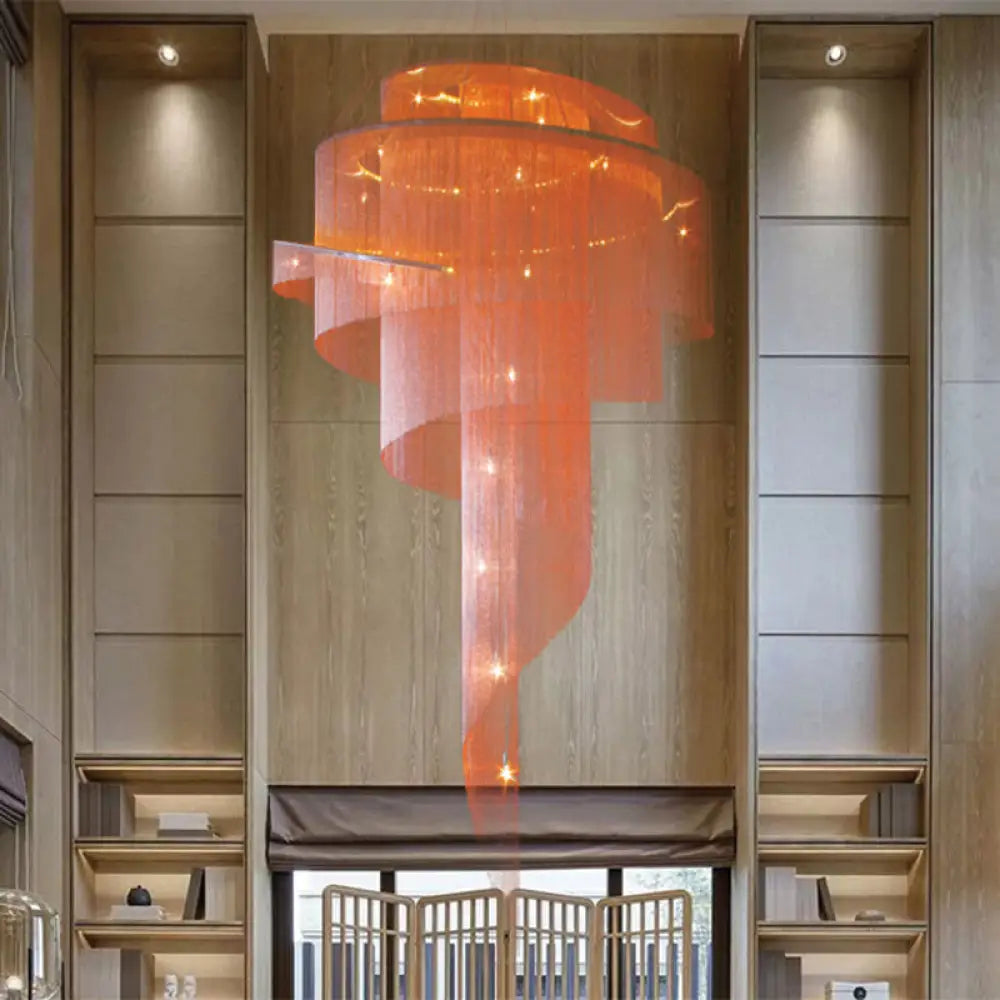 Chandeliers with Murano Glass for a High - End Artistic TouchChandeliers with Murano Glass for a High - End Artistic TouchSleek Spiral Tassel Chandelier: Modern 4-Light Ceiling Fixture for Hall