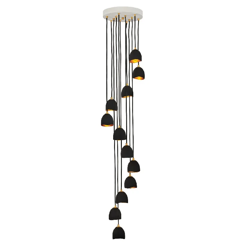 Chandeliers with Metal Frames in Bronze FinishChandeliers with Metal Frames in Bronze FinishHinkley Nula 35908SHB Chandelier Light - Shell Black