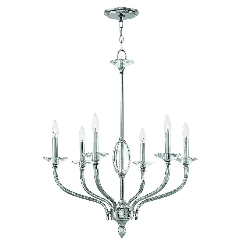 Chandeliers with Clear Crystal for a Sparkling EffectChandeliers with Clear Crystal for a Sparkling EffectHinkley Surrey 4006PN Chandelier Light - Polished Nickel