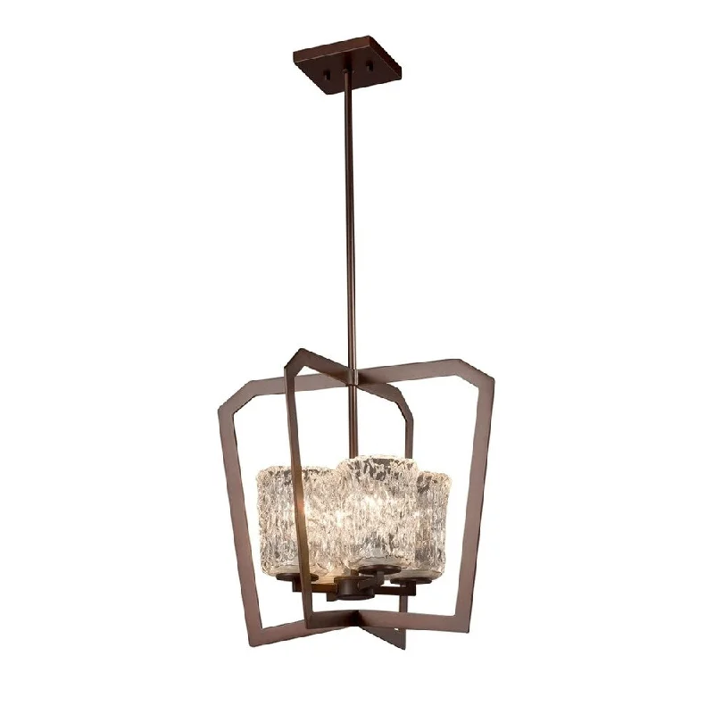 Chandeliers with Pendant Lights for a Stylish LookChandeliers with Pendant Lights for a Stylish LookJustice Design Veneto Luce Aria 4-light Dark Bronze Chandelier, Clear Textured Cylinder - Rippled Rim Shade
