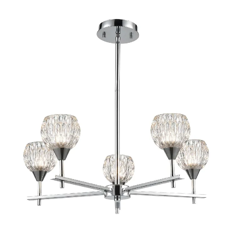 Chandeliers with Frosted Glass for a Softer Light DiffusionChandeliers with Frosted Glass for a Softer Light DiffusionKersey 5-Light Chandelier in Polished Chrome with Clear Crystal ELK Lighting Chandeliers with Frosted Glass for a Softer Light DiffusionChandeliers with Frosted Glass for a Softer Light DiffusionKersey 5-Light Chandelier in Polished Chrome with Clear Crystal ELK Lighting