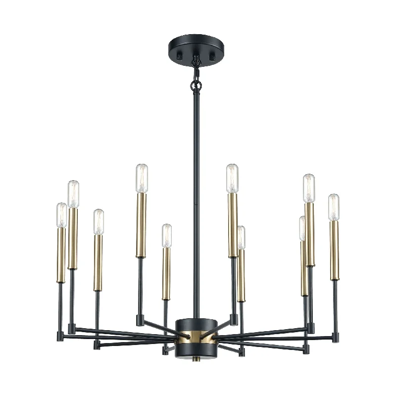 Chandeliers with Multiple Lights for Maximum IlluminationChandeliers with Multiple Lights for Maximum IlluminationLivingston 10-Light Chandelier in Matte Black and Satin Brass ELK Lighting Chandeliers with Multiple Lights for Maximum IlluminationChandeliers with Multiple Lights for Maximum IlluminationLivingston 10-Light Chandelier in Matte Black and Satin Brass ELK Lighting