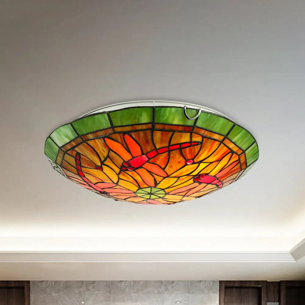 Chandeliers with Sputnik - Style Design for a Futuristic VibeChandeliers with Sputnik - Style Design for a Futuristic VibeDragonfly & Floral Stained Glass Lighting Fixture with 3 Bulbs for Living Room Ceiling in Yellow