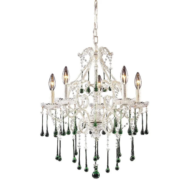 Chandeliers for Low Ceilings to Avoid OvercrowdingChandeliers for Low Ceilings to Avoid OvercrowdingOpulence - LIME CRYSTAL SET for 5-LIGHT CHANDELIER ELK Lighting