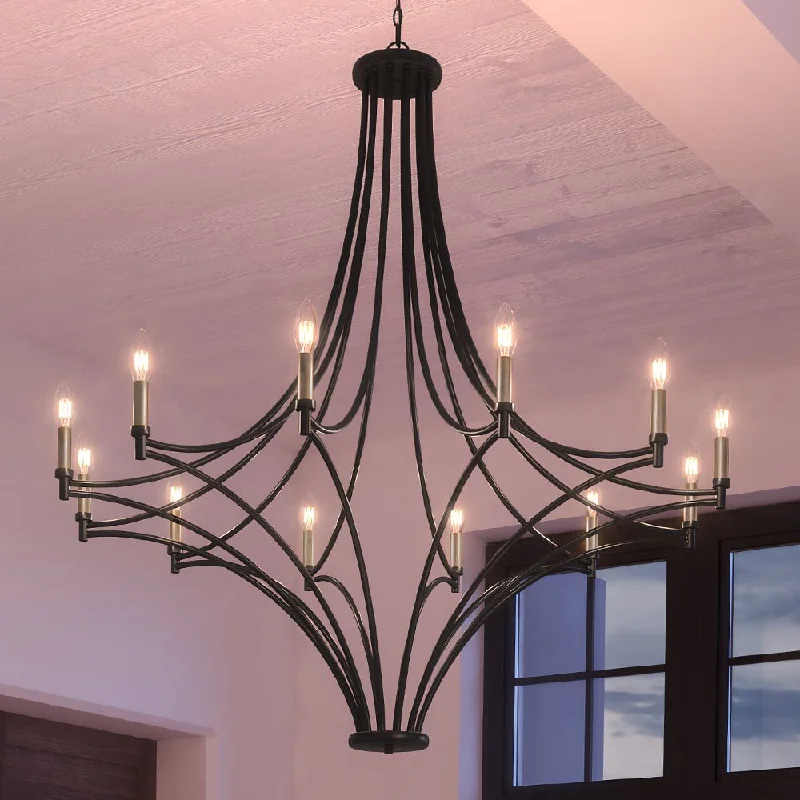 Small Chandeliers for Compact RoomsSmall Chandeliers for Compact RoomsUEX2071 Mediterranean Chandelier 53''H x 48''W, Charcoal & Satin Brass and Nickel Finish, Vineland Collection Small Chandeliers for Compact RoomsSmall Chandeliers for Compact RoomsUEX2071 Mediterranean Chandelier 53''H x 48''W, Charcoal & Satin Brass and Nickel Finish, Vineland Collection