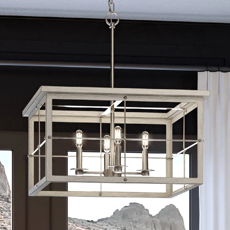 Chandeliers with Adjustable Arms for Directional LightingChandeliers with Adjustable Arms for Directional LightingUHP3951 Modern Farmhouse Chandelier 12.75''H x 21.375''W, Brushed Nickel Finish, Ballina Collection