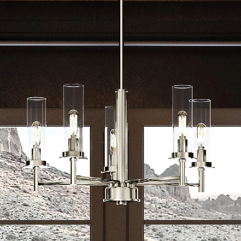 Chandeliers with Clear Crystal for a Sparkling EffectChandeliers with Clear Crystal for a Sparkling EffectUHP3981 New Traditional Chandelier 24.375''H x 23''W, Brushed Nickel Finish, Griffith Collection Chandeliers with Clear Crystal for a Sparkling EffectChandeliers with Clear Crystal for a Sparkling EffectUHP3981 New Traditional Chandelier 24.375''H x 23''W, Brushed Nickel Finish, Griffith Collection