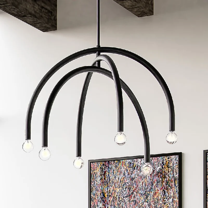 Chandeliers with Sputnik - Style Design for a Futuristic VibeChandeliers with Sputnik - Style Design for a Futuristic VibeULB2210 Mid-Century Modern Chandelier, 26''H x 30''W, Matte Black Finish, Kenmare Collection Chandeliers with Sputnik - Style Design for a Futuristic VibeChandeliers with Sputnik - Style Design for a Futuristic VibeULB2210 Mid-Century Modern Chandelier, 26''H x 30''W, Matte Black Finish, Kenmare Collection