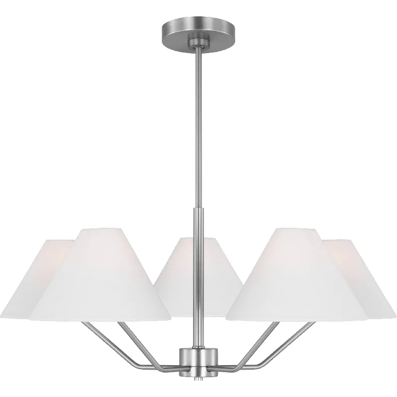 Chandeliers with Metal Frames in Silver FinishChandeliers with Metal Frames in Silver FinishBurke 5-Light Medium Chandelier