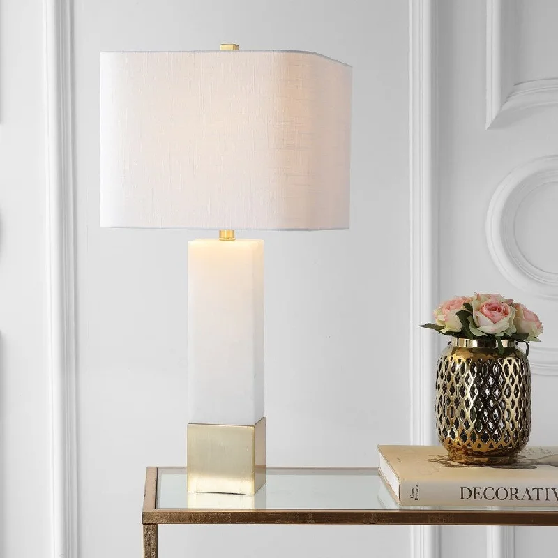 art deco table lamps with geometric shapes for a retro touchart deco table lamps with geometric shapes for a retro touchJeffrey 29" Metal/Marble LED Table Lamp, Brass Gold/White by JONATHAN Y