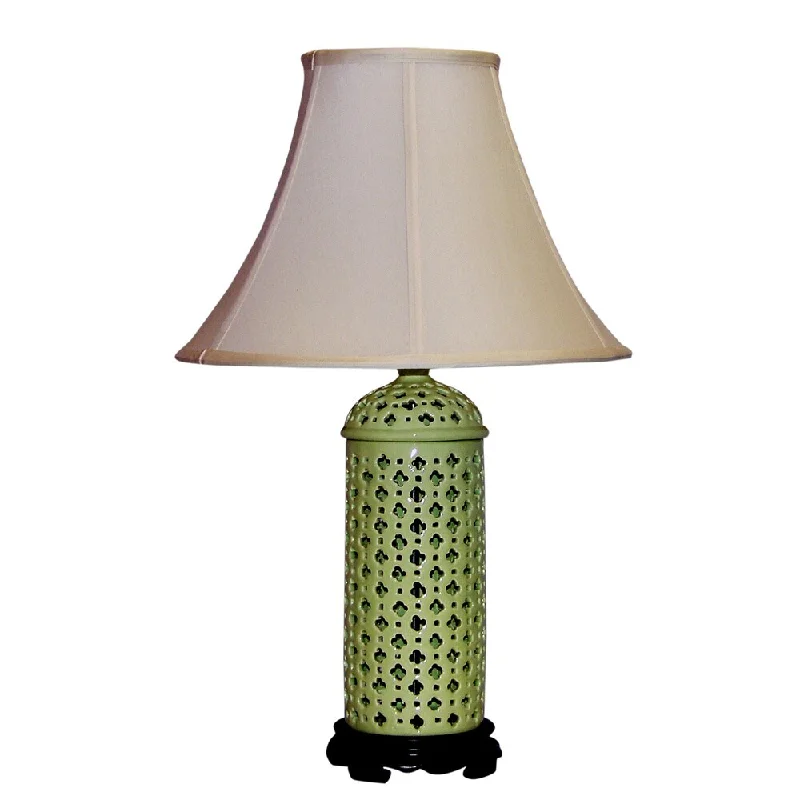 glass table lamps with a frosted surface for soft light diffusionglass table lamps with a frosted surface for soft light diffusionLight Green Openwork Porcelain Table Lamp