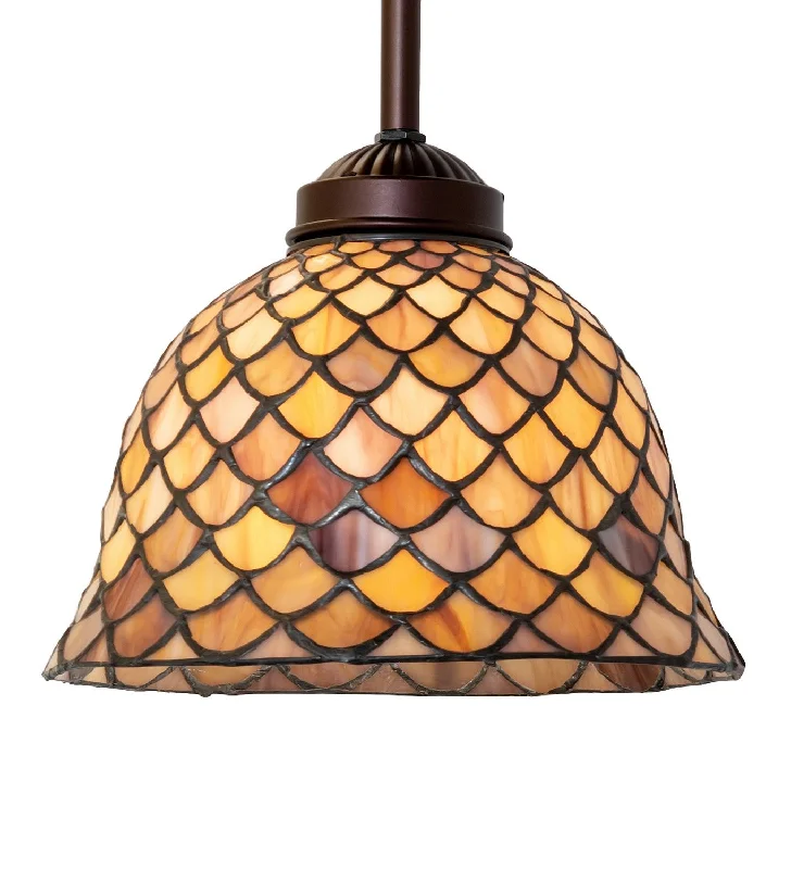 Mediterranean - Style Ceiling Lights with Terra - Cotta and Ceramic DetailsMediterranean - Style Ceiling Lights with Terra - Cotta and Ceramic DetailsTiffany Fishscale One Light Mini Pendant