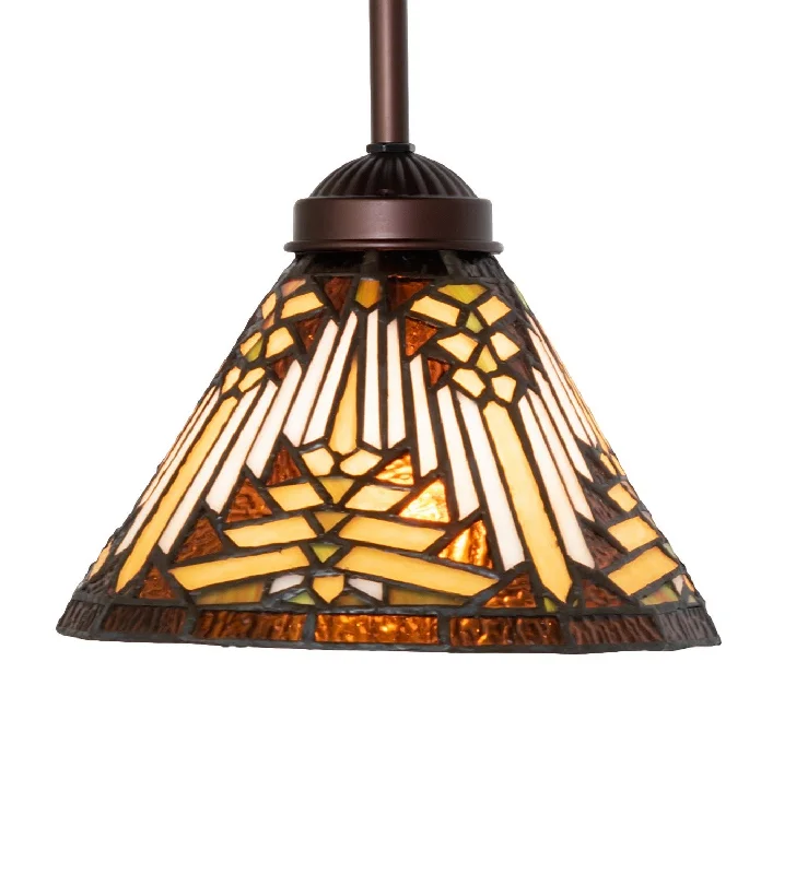 Moroccan Ceiling Lights with Colorful Stained Glass and Geometric CarvingsMoroccan Ceiling Lights with Colorful Stained Glass and Geometric CarvingsNuevo Mission One Light Pendant