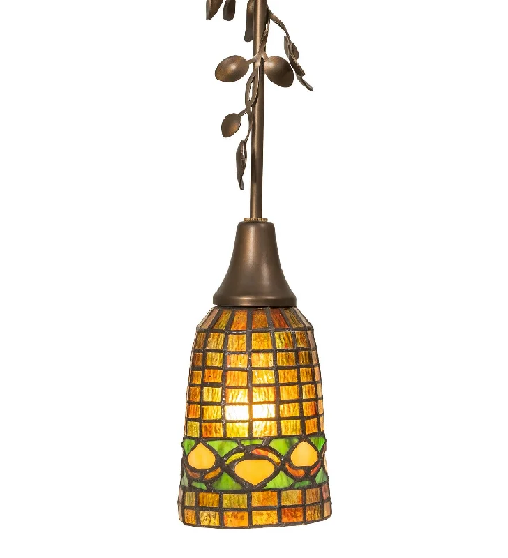 Tropical - Themed Ceiling Lights with Palm - Leaf Shapes and Rattan WrapsTropical - Themed Ceiling Lights with Palm - Leaf Shapes and Rattan WrapsTiffany Acorn One Light Mini Pendant