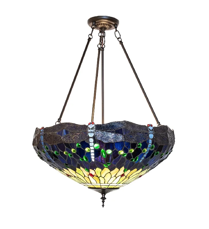 Indian - Themed Ceiling Lights with Intricate Filigree and Mirror WorkIndian - Themed Ceiling Lights with Intricate Filigree and Mirror WorkTiffany Hanginghead Dragonfly Three Light Semi-Flushmount Indian - Themed Ceiling Lights with Intricate Filigree and Mirror WorkIndian - Themed Ceiling Lights with Intricate Filigree and Mirror WorkTiffany Hanginghead Dragonfly Three Light Semi-Flushmount
