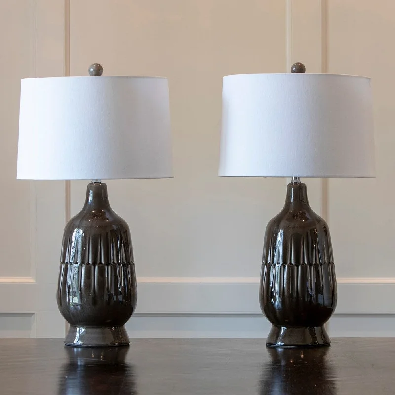 industrial style table lamps with exposed bulbs for loft apartmentsindustrial style table lamps with exposed bulbs for loft apartmentsSet of 2 Colton Crackled Ceramic Table Lamps