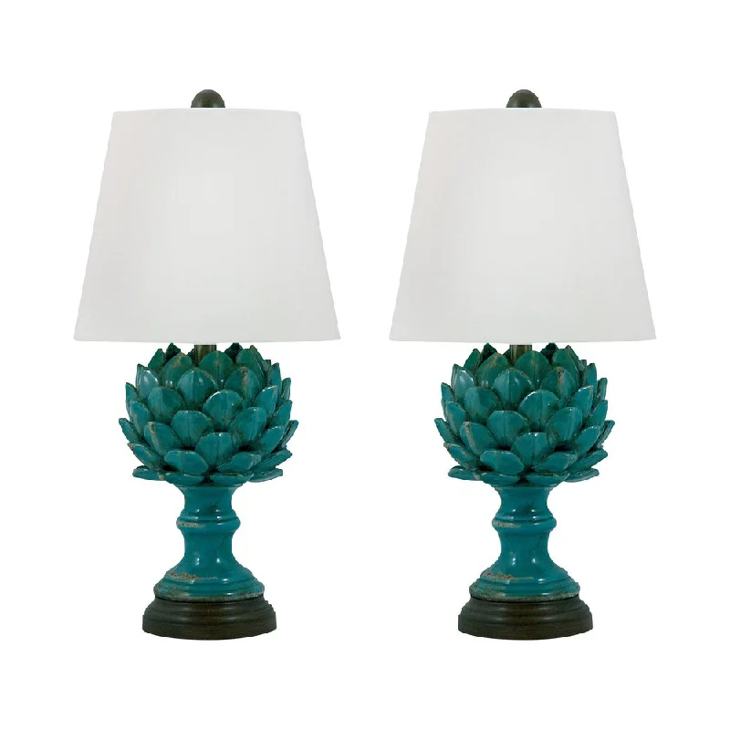 modern minimalist table lamps for contemporary living roomsmodern minimalist table lamps for contemporary living roomsTerra Cotta Artichoke Table Lamp in Blue (Set of 2)